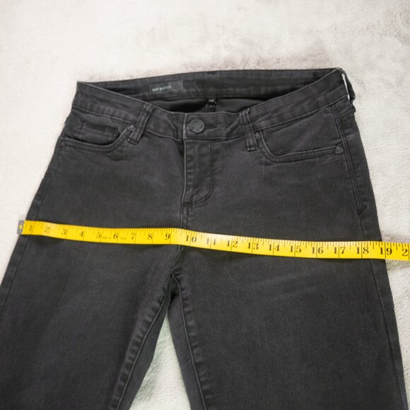 Kut from the Kloth Womens Baby Bootcut Jeans Size 8 Short Black Stretch Denim - Picture 10 of 13